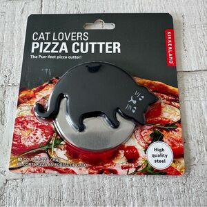 Kikkerland Cat Lovers Pizza Cutter NEW Steel Black Cat Kitty Kitchen Utensil